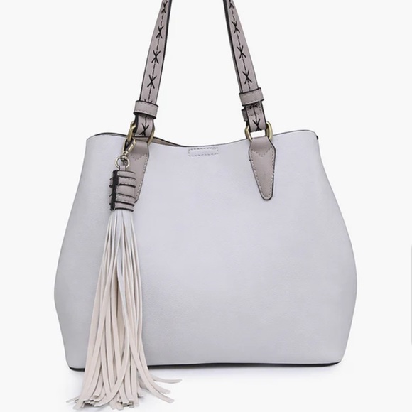 JEN & CO - Aliza Satchel Bag in a Bag NWT Grey - Picture 1 of 7